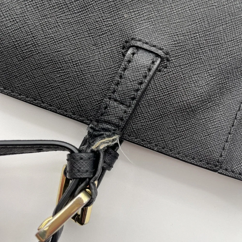 Tory Burch Saffiano Pebble Leather Black Large Tote Bag